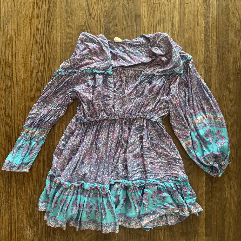 Floral Long Sleeve Dress with Ruffle Hem